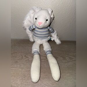 Manhattan Toy Co Twiggies Billy White Blue 17” Stuffed Animal Plush Bunny Rabbit